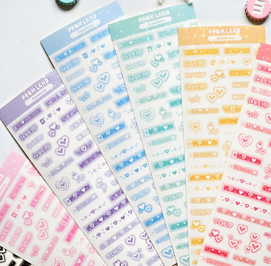 Code text sticker sheet