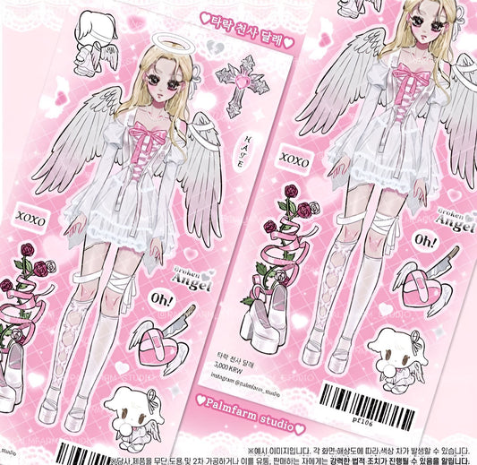 Roses angel sticker sheet