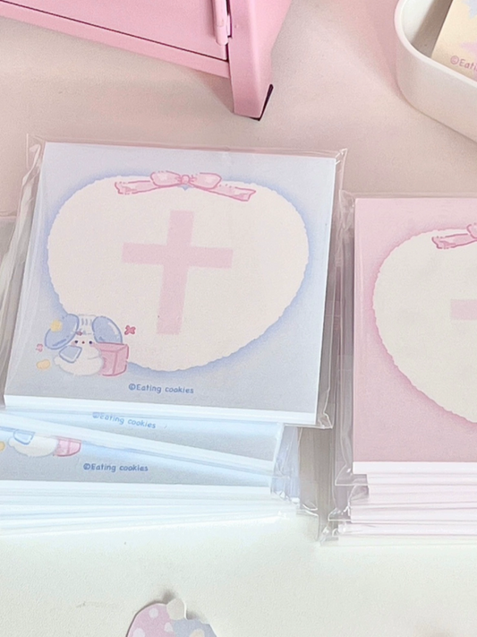 Blue cross memo pad