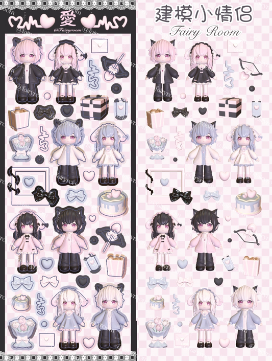 Mini figures sticker sheet