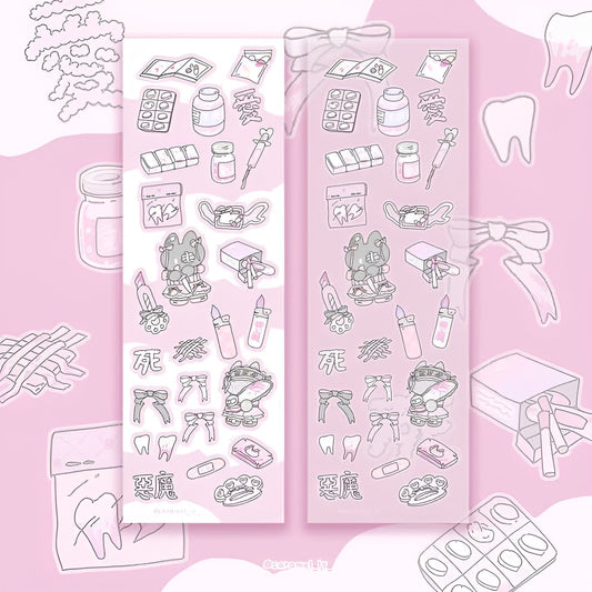 Preorder- Sketched kitty sticker sheets