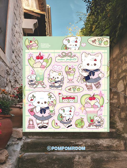 Melon parfait sticker sheet