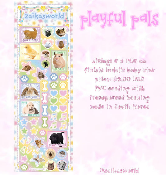 Playful pals sticker sheet