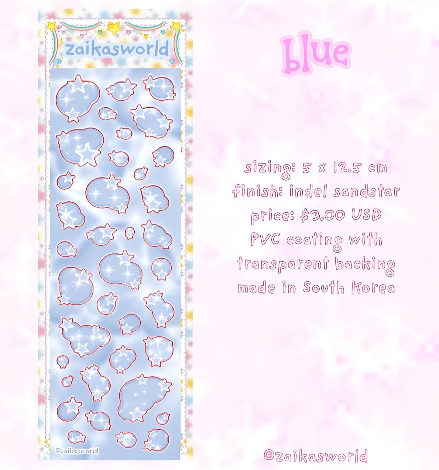 Blue bubbles sticker sheet