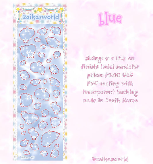 Blue bubbles sticker sheet