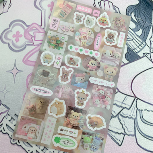 White bear sticker sheet