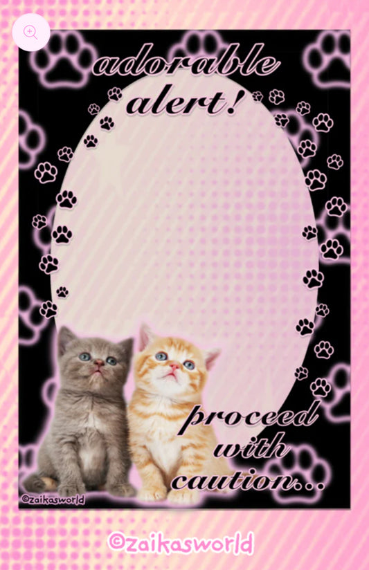 Adorable alert die cut sticker
