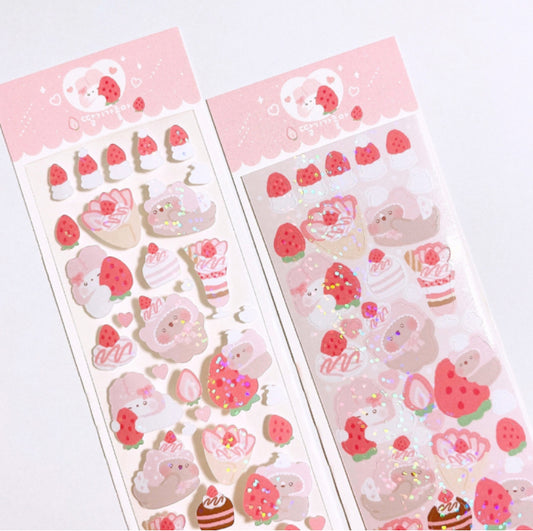 Strawberry bear sticker sheet