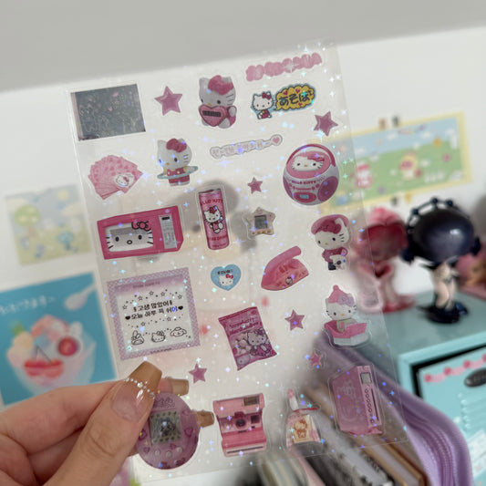 Pink friends sticker sheet