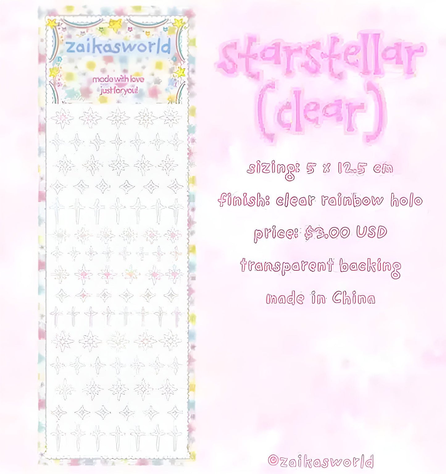 Starstellar silver sticker sheet