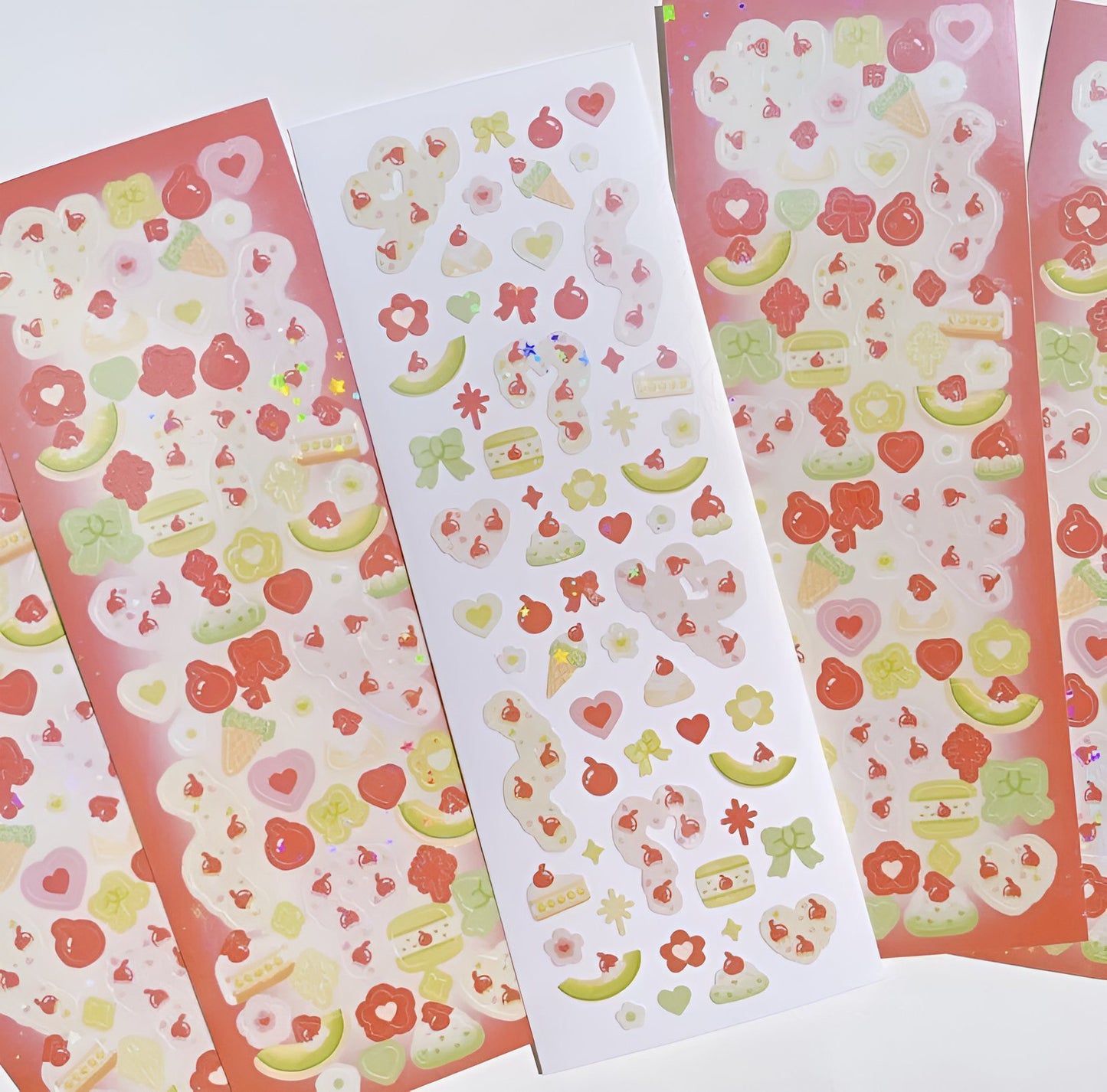 Cherry cream deco sticker sheet