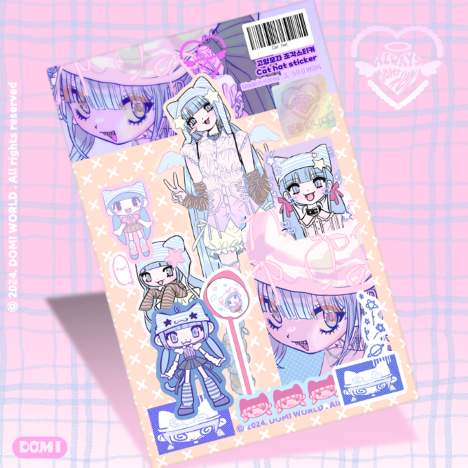 Cat hat sticker pack