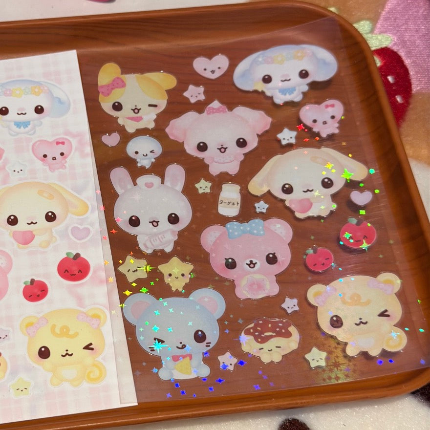 Sparkly friends sticker sheet