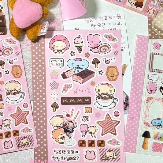 Animal bakery sticker sheet