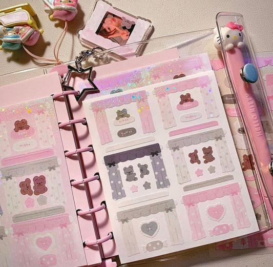 Close the curtains sticker sheet