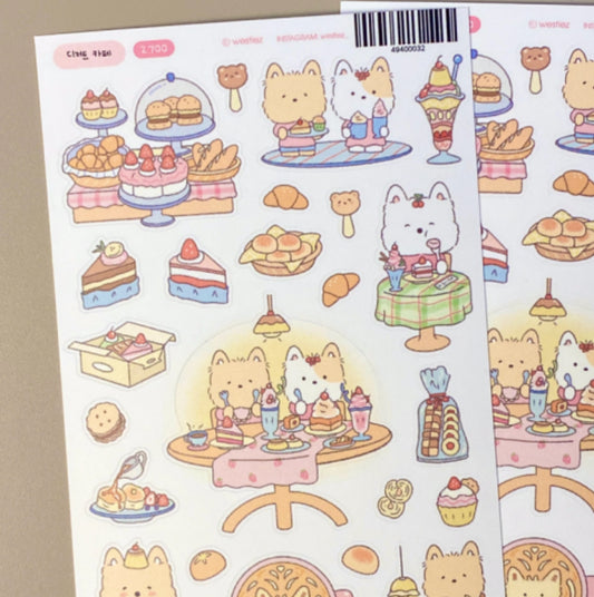 Doggy cafe sticker sheet