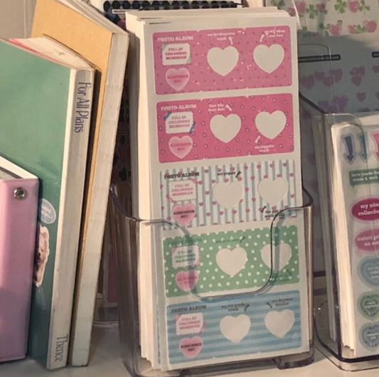 Patterned folding book sticker sheet