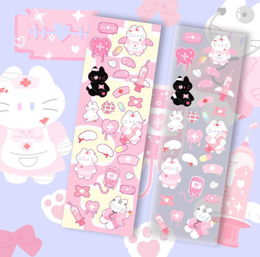 Doctor cat sticker sheet