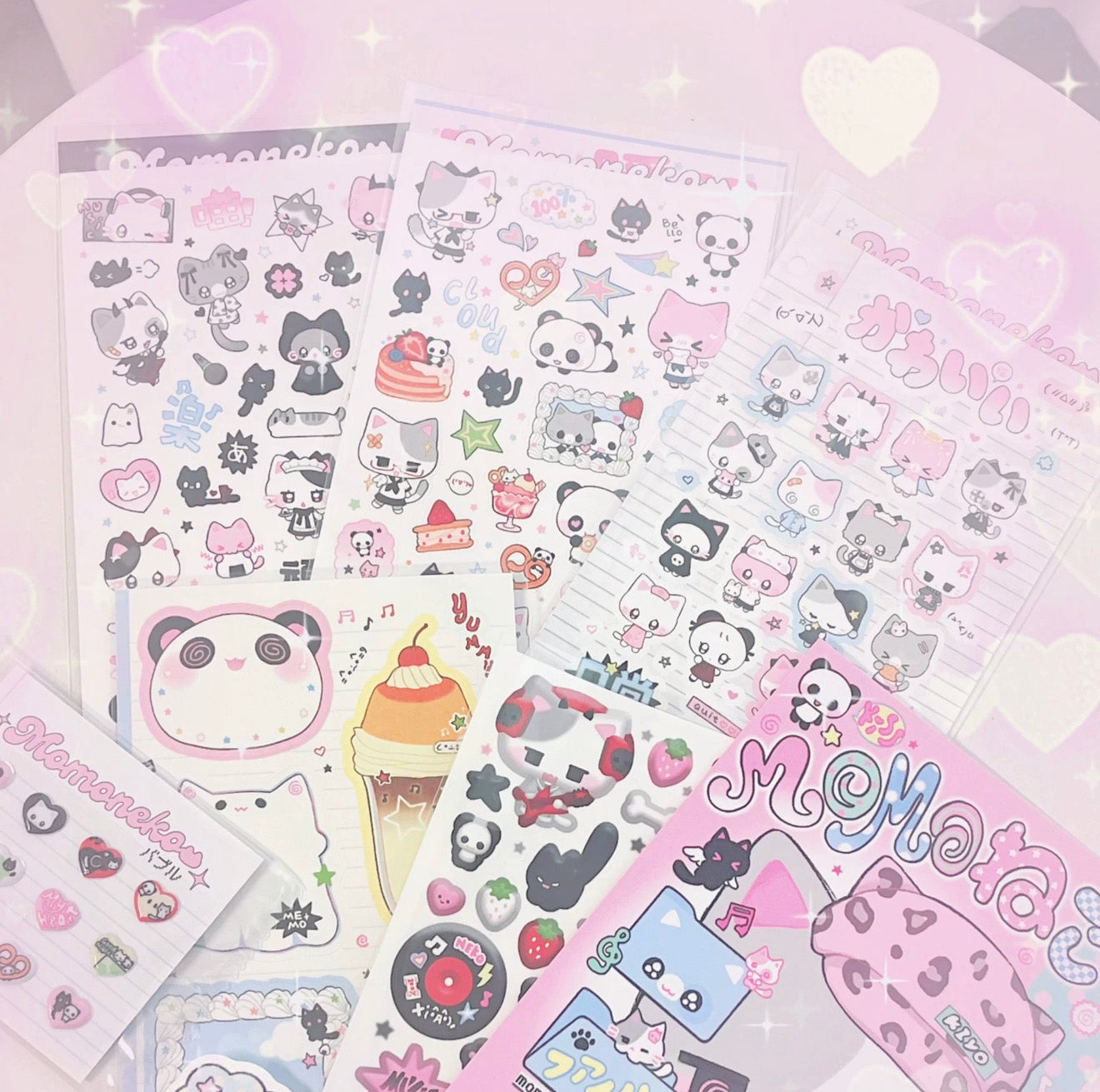 Momoneko sticker sheets