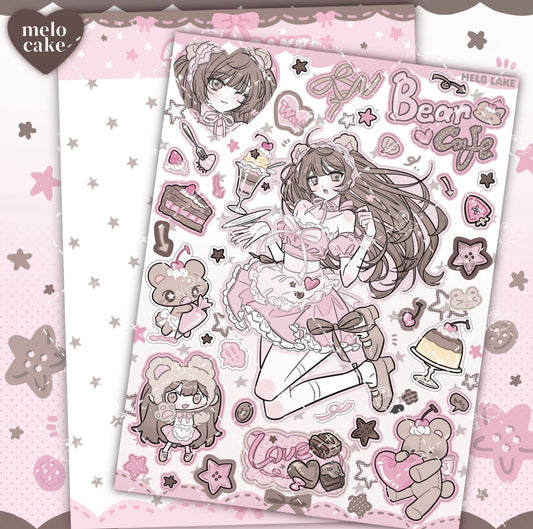 Choco bear girl sticker sheet