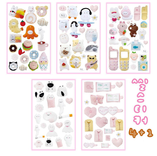 Pink felt sticker sheets