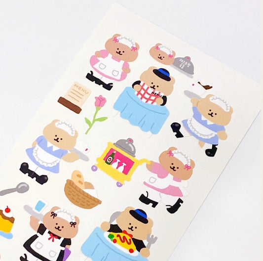 Catering bears sticker sheet