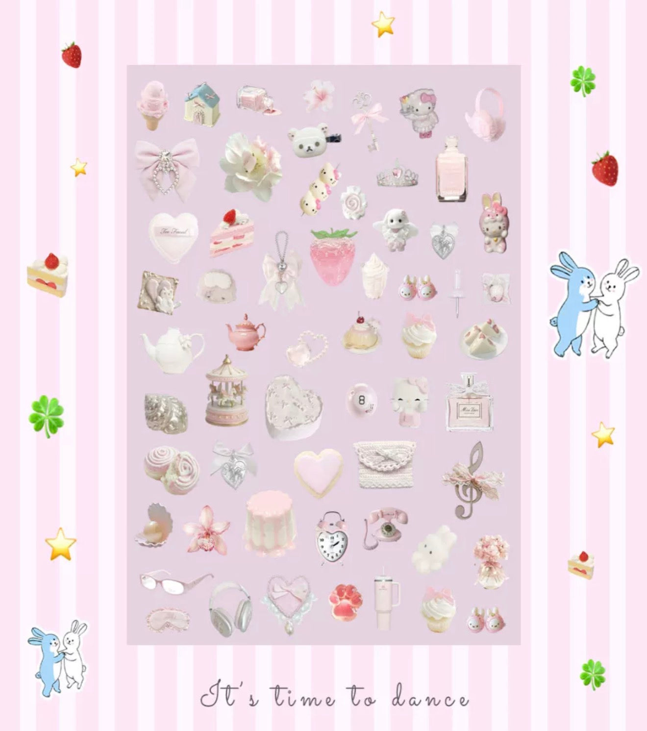 Coquette pink deco sticker sheet