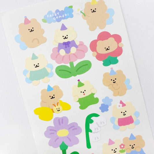 Flower bears sticker sheet