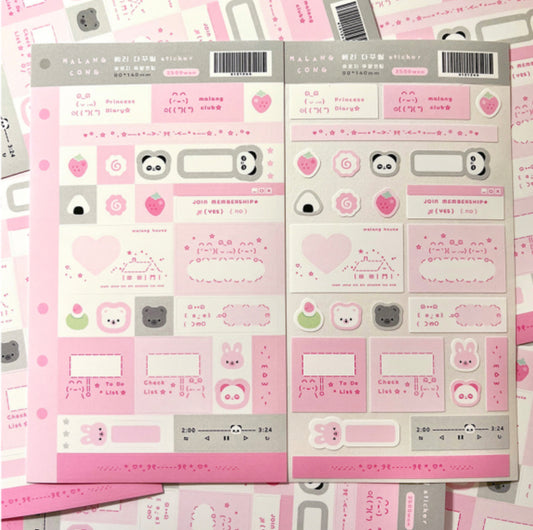 Panda emoji sticker sheet