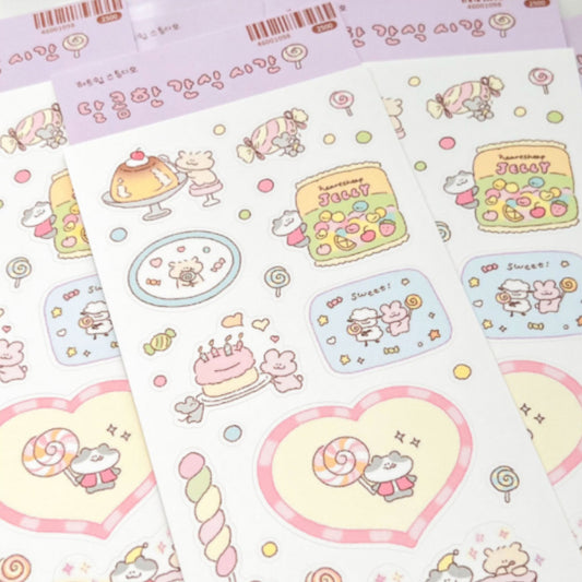 Candy world sticker sheet