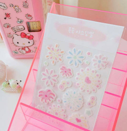 Pastel fireworks sticker sheet