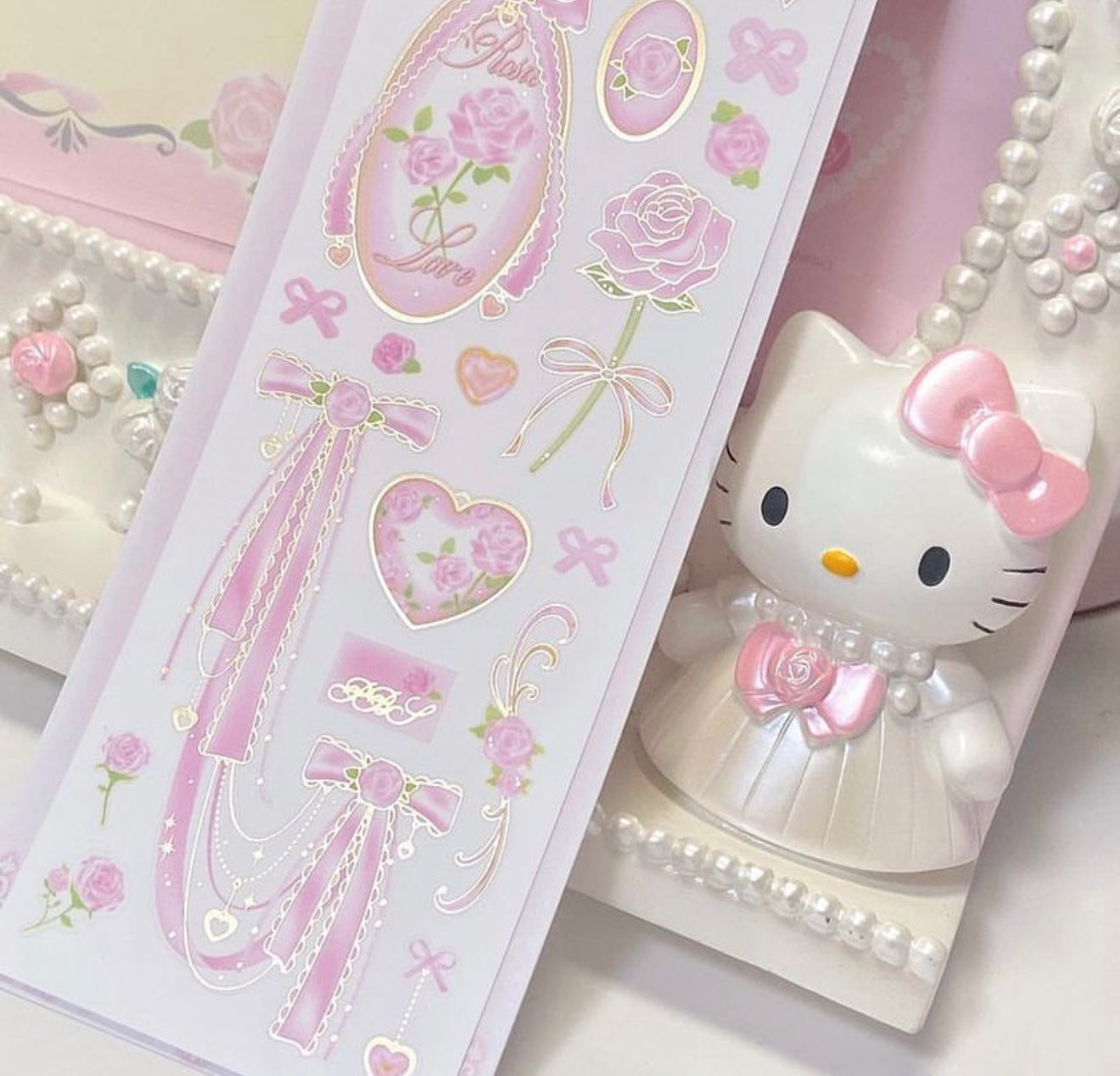 Pink ribbon sticker sheet