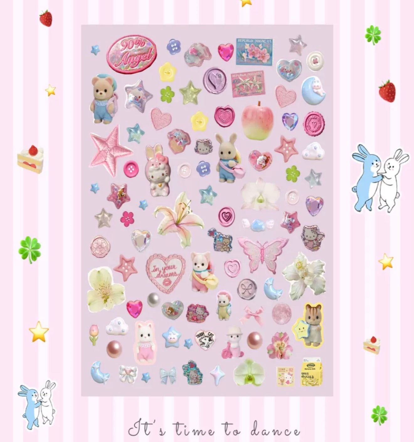 Pastel critters sticker sheet