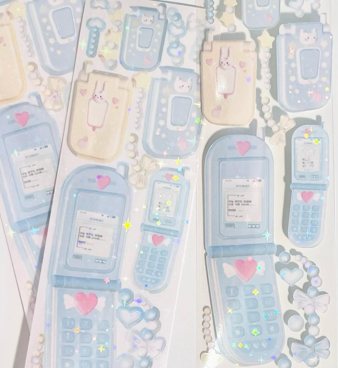 Blue phone deco sticker sheet