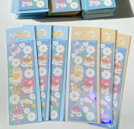 Holographic daisy sticker sheet