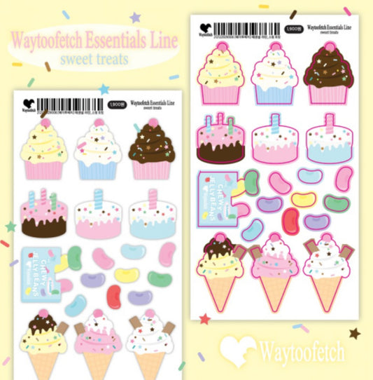 Cake and ice cream sticker sheet
