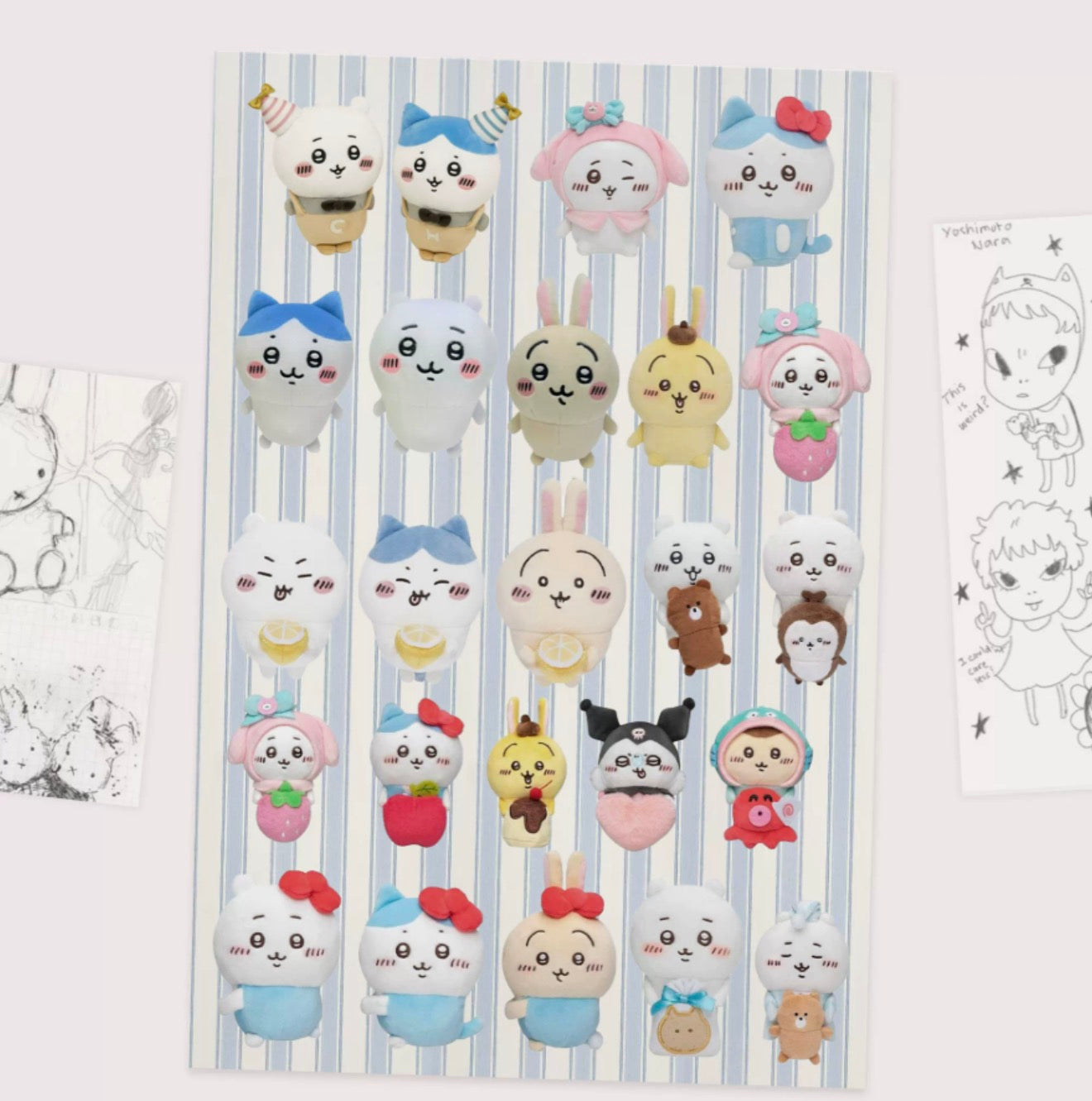 Striped chiikawa sticker sheet