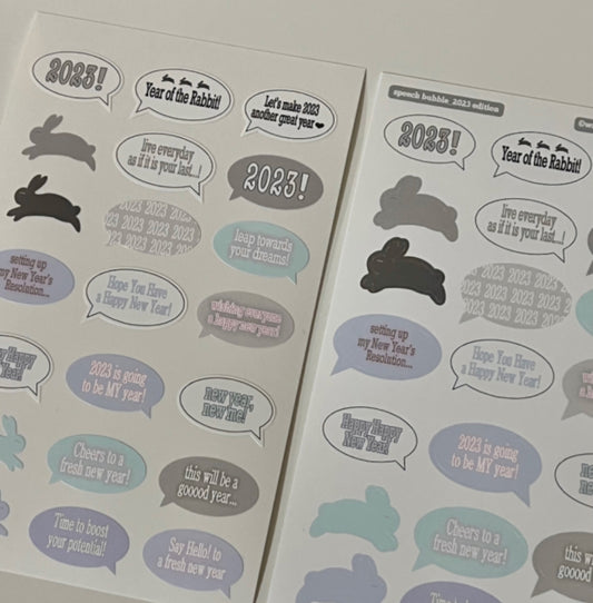Year of the rabbit sticker sheet