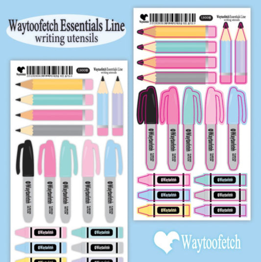 Pencil case sparkly sticker sheet