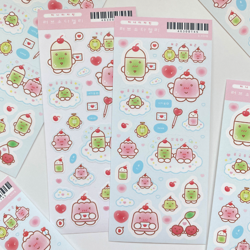 Jelly friends sticker sheet