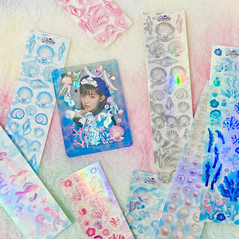 Aquatic shells sticker sheets