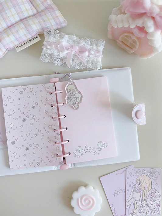 A7 strawberries and cream angel journal inserts and keychain