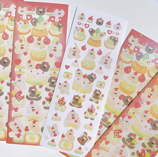 Cherry and melon bears sticker sheet