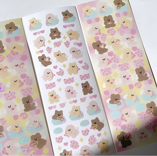 Cupid bears sticker sheet