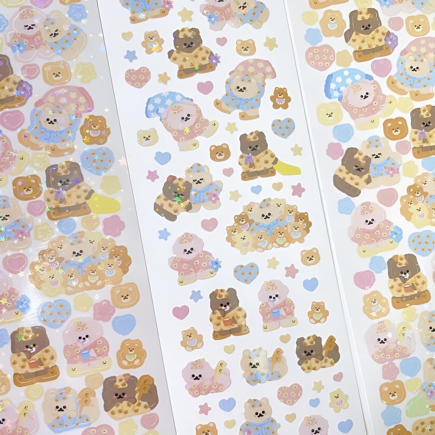 Pillow fight bears sticker sheet