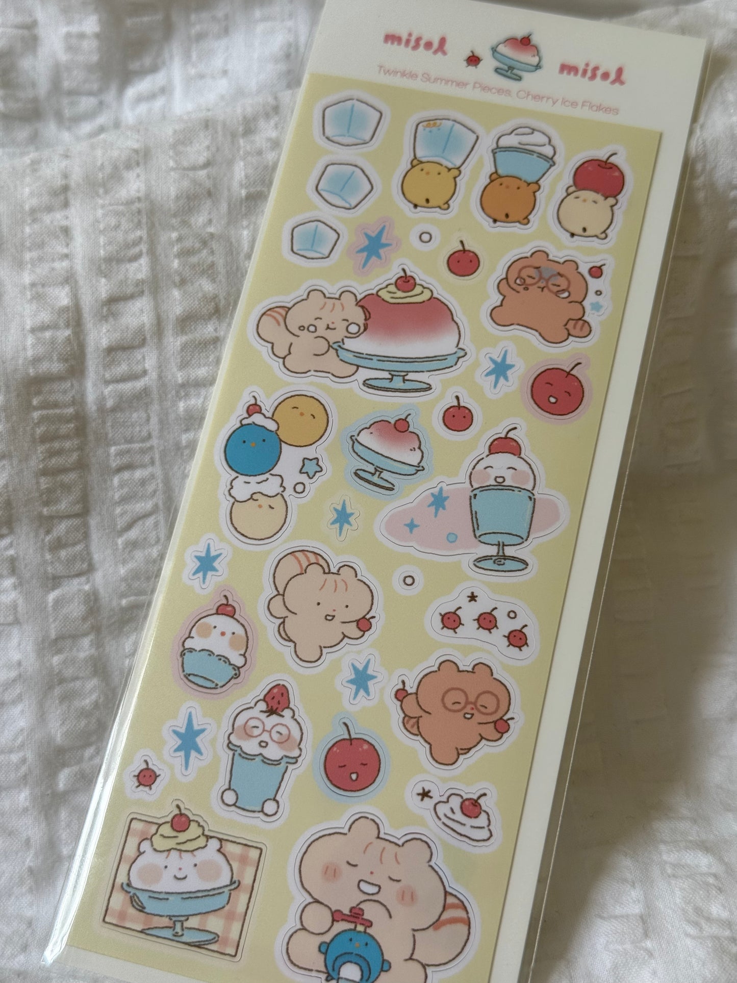 Cherry ice sticker sheet