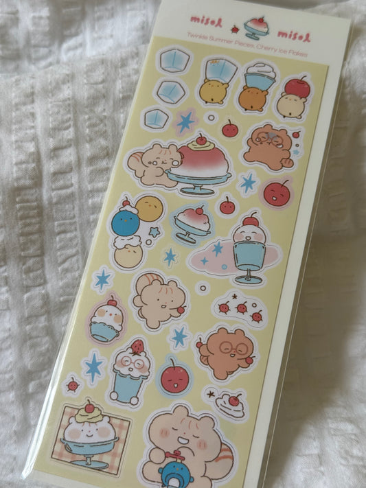 Cherry ice sticker sheet
