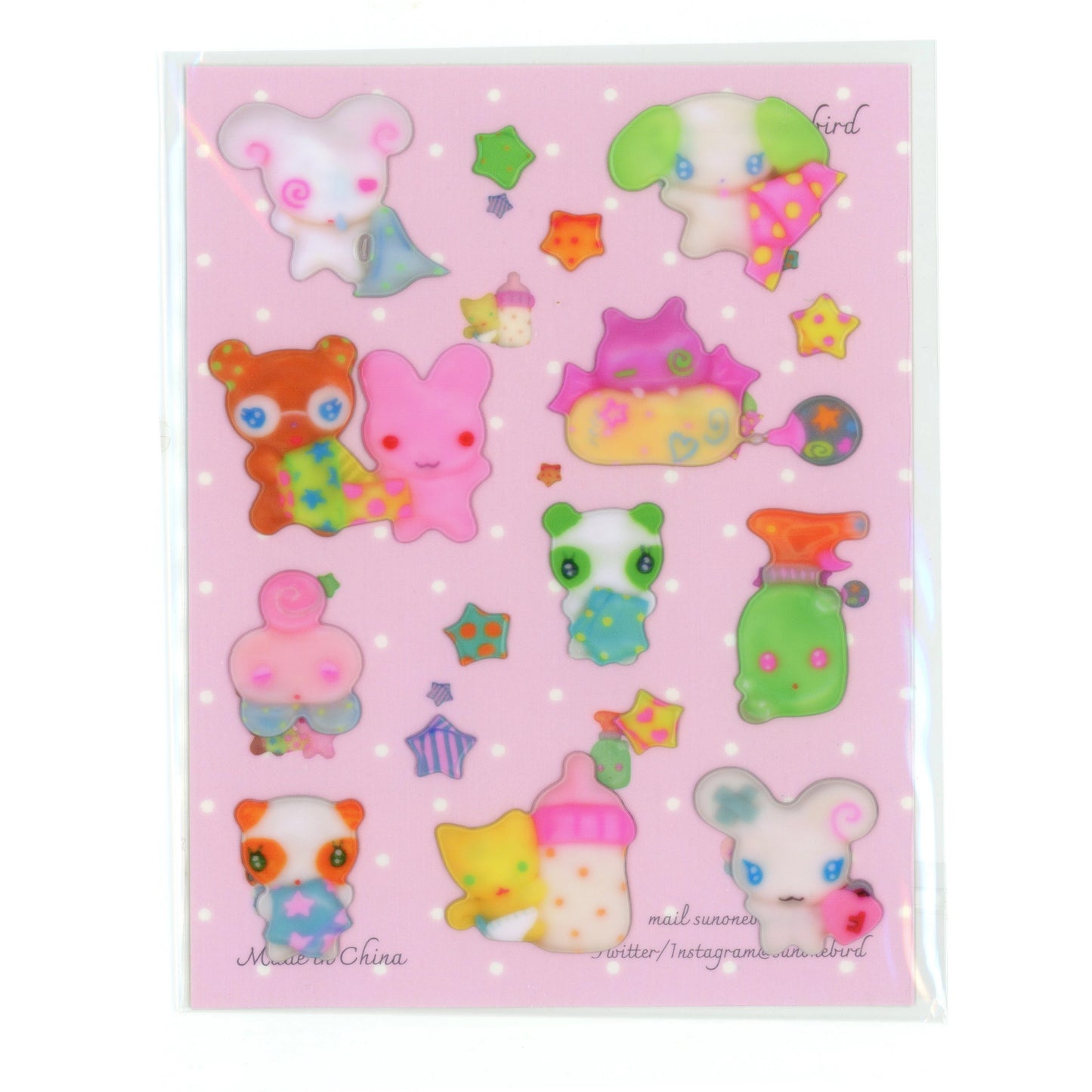 Jelly friends 3D sticker sheet
