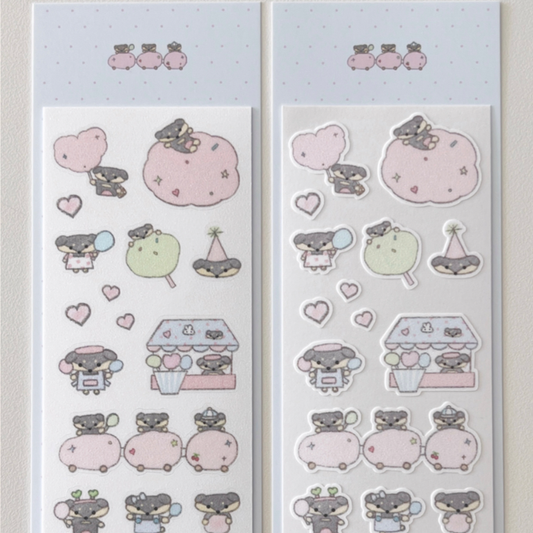 Fluffy cotton candy sticker sheet