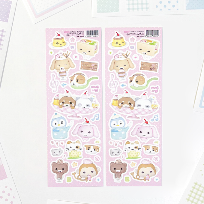 Animal cafe sticker sheet
